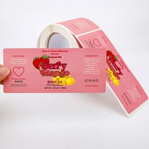 สติกเกอร์กันน้ำสำหรับติดขวดเครื่องสำอาง พิมพ์ลายสีชมพู พร้อมโลโก้ส่วนตัว สำหรับผลิตภัณฑ์บำรุงผิวและน้ำมันทาตัว - Product Image 3