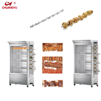 Rôtissoire à poulet au gaz de style armoire en acier inoxydable commercial CHUANGYU à 6/8 étages, peut rôtir 30 à 40 poulets en une fois