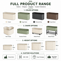 Jardinière mobile en acier inoxydable galvanisé, grande bacs de jardinage extérieur pour légumes et fleurs, personnalisable OEM