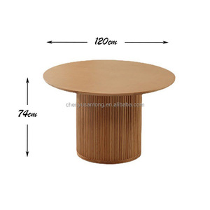 Franse Retro Massief Houten Eettafel Met Vier Stoelen Combinatie <span class=keywords><strong>High</strong></span>-End Eenvoudige Appartement Villa Ronde Tafel - Product Image 3