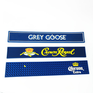 Bière whisky Logo personnalisé Accessoires de barre en caoutchouc écologique Conceptions personnalisées en caoutchouc PVC Tapis de barre Tapis de déversement de bar - Product Image 2