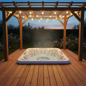 Jacuzzi de Lujo para 6 Personas, Spa Exterior <span class=keywords><strong>con</strong></span> Hidromasaje para Relajación en Patio Trasero o Villa - Product Image 1