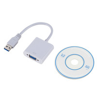 Adaptateur USB 3.0 vers VGA mâle-mâle, câble de mise en miroir d'écran d'ordinateur portable filaire à noyau en cuivre pour ordinateur de bureau et ordinateur portable