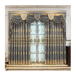 wholesale designs luxury fabric embroidery european living room curtain