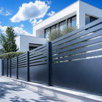 Clôture extérieure en aluminium à lames horizontales, design à lames réglables, panneaux de clôture de sécurité pour jardin et cour
