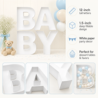 Boîtes de décoration de desserts biodégradables et écologiques de 12 pouces, en papier couché or, lettres BABY blanches, sans danger pour les aliments, pour baby shower