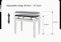 Ergonomic Adjustable Birch Piano Bench with Padded Seat and Customized Color Musical Instrument Accessory