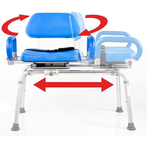 Chaise de douche rotative DoSing en aluminium avec accoudoirs réglables pour personnes âgées - Product Image 2