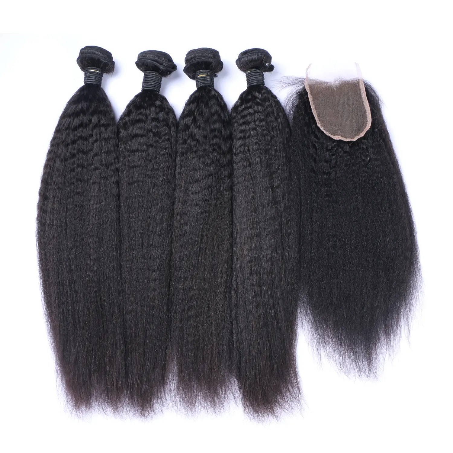 Goodluck 100% Raw Brazilian Human Hair Bundles with HD Lace Frontal Closure Mink Cuticle Aligned Virgin Hair Weave Extension