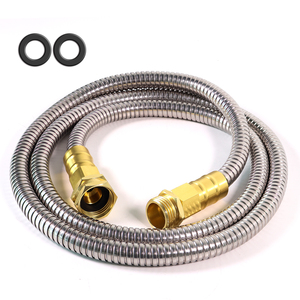 확장 가능한 금속 정원 호스 75ft 스테인레스 스틸 물 호스 50 FT-경량 비 킹킹 유연한 정원 호스 - Product Image 5