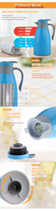 Boccette sottovuoto per ufficio domestico con tazza PlasticThermos di grande capacità per acqua e caffè - Product Image 6