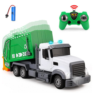 <span class=keywords><strong>Camion</strong></span> <span class=keywords><strong>poubelle</strong></span> télécommandé 2,4 GHz 6 canaux à l'échelle 1:24 avec lumières fonctionnelles, portée de 30 m, prêt à l'emploi, piles incluses - Jouet pour garçons et filles - Product Image 3