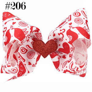 8นิ้วโบว์ติดผมบูติกวันวาเลนไทน์พร้อมตัวหนีบจระเข้ <span class=keywords><strong>jojo</strong></span> หัวใจรักใหญ่เครื่องประดับคลิปใหญ่ - Product Image 5
