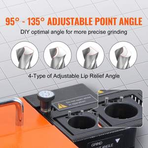 Portable 3-13mm Drill Bit Re-<b>Sharpener</b> 11 Collets CBN SDC Wheel Lip Relief Angle 95°-135° Adjustable Point <b>Power</b> <b>Sharpeners</b> - Product Image 3