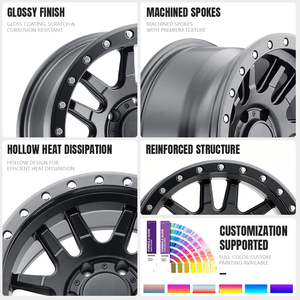 SPEED MEGA Matte Black Alloy Forged One Piece Multi <b>Spoke</b> <b>Wheel</b> for Passenger Car Retrofit Upgrade - Product Image 4