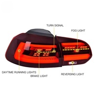 Feu arrière à LED avec lentille transparente, nouveau, Plug+Play, clignotant séquentiel pour Volkswagen Golf 6 2009-2013, pièce d'origine 5K0945207