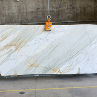 Dalle de marbre naturel de luxe 1600x3200mm, 12mm, porcelaine italienne Calacatta Gold pour panneaux muraux en marbre