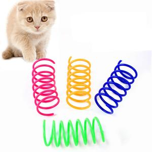 Colorido seguro ligero gato primavera juguetes 4 unids/bolsa plástico duradero interactivo saltar garras mascota rasguño juguete para liberación de energía - Product Image 1