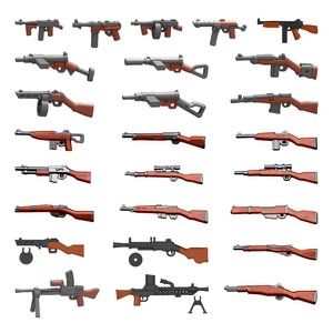 Ensemble de blocs de construction en plastique Thompson Model 1921 SVT-40 Sten Guns MP40 PPSH41 FNAB-43, jouet DIY pour enfants - Product Image 4