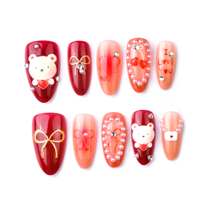 Faux ongles ABS amovibles à motifs de tuyaux d'eau, longs, style européen et américain, pour manucure de Noël - Product Image 2