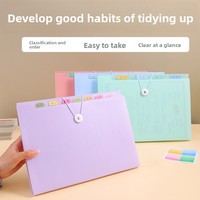 Carpeta A4 al por mayor, con páginas interiores transparentes y gruesas, para almacenamiento de exámenes de estudiantes, archivador acordeón multicapa con cremallera, imprimible.