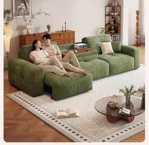 Canapé-lit électrique moderne sans accoudoirs avec porte-gobelets, trois places, convertible et inclinable pour petit salon - Product Image 3