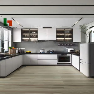 Armoires de cuisine en pin européen Design 2025 finition laquée en MDF massif ultra-vendu nouveau style résistant à l'eau écologique - Product Image 2