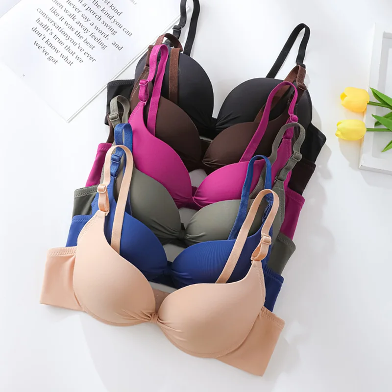 Custom Reggiseno Push up Women's Underwire Bra Seamless Breathable Adjustable Knitted Brattle Smooth Bras for Summer