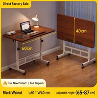 Table de chevet réglable en hauteur, bureau pour ordinateur portable, pliable avec roulettes pour lit, maison, bureau, lecture, repas, plateau sur lit, portable, pour l'étude
