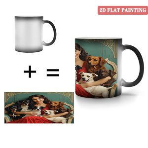 Heat Press Craft Blank <b>Ceramic</b> Mug Frosted Black 11oz Heat Sensitive Color Changing Gift <b>Cup</b> - Product Image 4