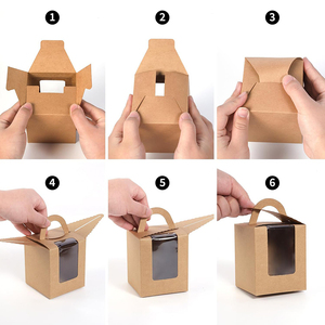 Cajas de cartón redondas personalizadas para regalos, embalaje transparente para magdalenas, pasteles con asa - Product Image 5