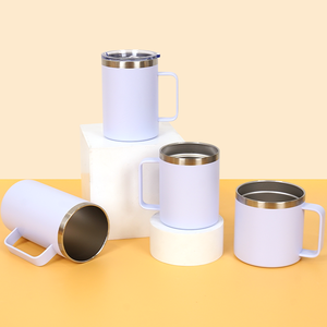 304 Stainless Steel Handle Insulated Cup - with Lid, Light Purple Office <b>Coffee</b> Cup - Product Image 5