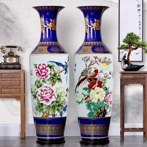 Handgemachte Porzellan Boden vase Halle Dekoration Keramik Porzellan Vasen Indoor Outdoor Hohe Boden vase