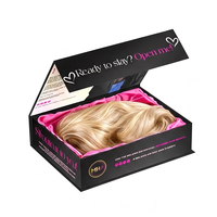 Boîte d'emballage personnalisée pour perruques, boîte de rangement de luxe pour extensions de cheveux, boîte cadeau en carton recyclable magnétique avec doublure en tissu