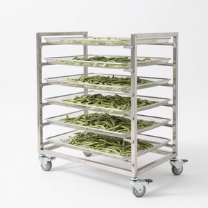 Chariot de support de refroidissement de cuisson robuste en acier inoxydable-Support de plateau multicouche mobile et chariot de séchage des aliments pour les cuisines centrales - Product Image 3