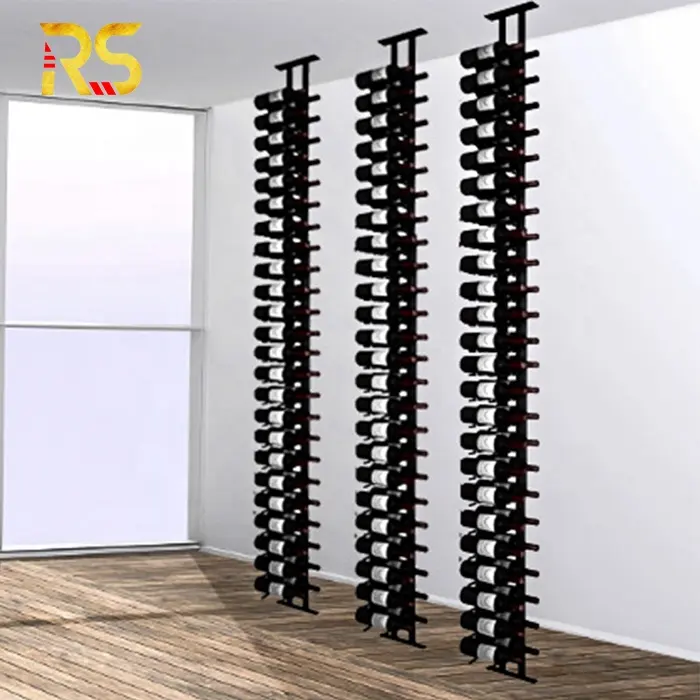 Foshan moderno vertical de acero inoxidable con clavija de aluminio Barra de hogar estante de vino Almacenamiento de vino de lujo para sala de estar