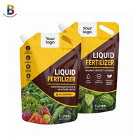 Sac d'emballage Doypack à bec verseur personnalisé, résistant aux produits chimiques, 1L 3L, pour engrais liquide, avec poignée, fourni par l'usine