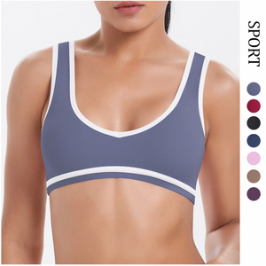 Soutien-gorge de sport color-block, dos ajouré, sexy et tendance, à séchage rapide, pour le yoga, la course à pied et le fitness - Product Image 1