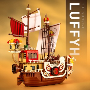 Blocs de construction en plastique, bateau <span class=keywords><strong>pirate</strong></span> de Luffy, Île Tournesol, jouet DIY unisexe, 40 pièces à assembler, cadeau créatif 14 - Product Image 3