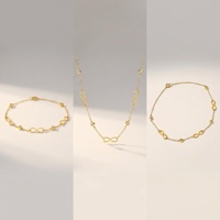 Parure de bijoux de luxe en or 18 carats avec collier ras-du-cou et bracelet à maillons fins, zircon, style Dubaï, pour femme, fiançailles, anniversaire, soirée, en or pur Au750