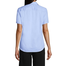 Chemisier moderne blanc/bleu à manches courtes et col Peter Pan pour filles, uniforme scolaire personnalisé pour l'école primaire et la maternelle, vente en gros - Product Image 4
