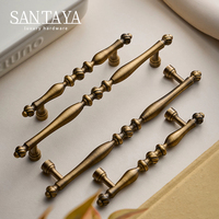 Poignées de meubles Santaya en laiton brossé antique, poignées de tiroir pour armoire de cuisine, boutons de tiroir pour chambre à coucher, poignée en bronze