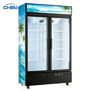 Réfrigérateur Vitrine Vertical OEM à Double Porte Vitrée, <span class=keywords><strong>Sans</strong></span> <span class=keywords><strong>Givre</strong></span>, 4 Étagères Réglables, Faible Niveau Sonore - Product Image 2