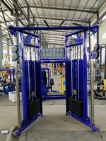 Máquina de Gimnasio Multifuncional Todo en Uno, Power Rack con Smith de Acero y Entrenador de Cable Cruzado, Entrenador de Cable con Peso Integrado