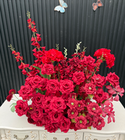 Bruidsboeket op maat, bloemstuk voor de gangpad, zijden kunstmatige rozen, bruidsbloemen voor de vloer, voor bruidsdecoratie