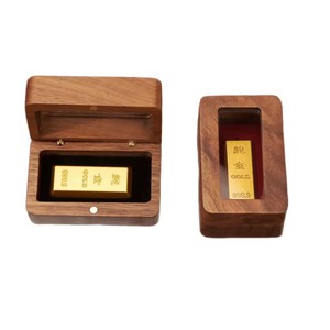 Caja de Almacenamiento para Mini Barras de Oro, de Madera de Nogal, Hecha a Mano, Rectangular, para Regalo o Artesanía - Product Image 5