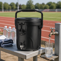 Glacière rotomoulée jaune durable de 3,5 gallons avec poignée métallique, étanche, pour la plage, les week-ends, les fêtes et les bars
