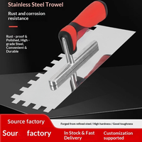 Couteau à plâtre sans clou en acier inoxydable de qualité industrielle, grattoir denté pour la pose de briques, truelle à plâtre, outils de maçonnerie