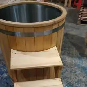 Bain plongeant froid en acier inoxydable de cèdre rouge en bois massif moderne d'extérieur pour la restauration d'athlètes - Product Image 6