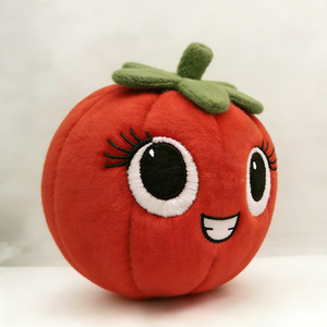 Customized Soft plush green calyx & stem on top, Fluffy short-pile red tomato <b>cuddle</b> <b>pillow</b> - Product Image 5